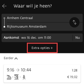 Extra overstaptijd plannen met 9292